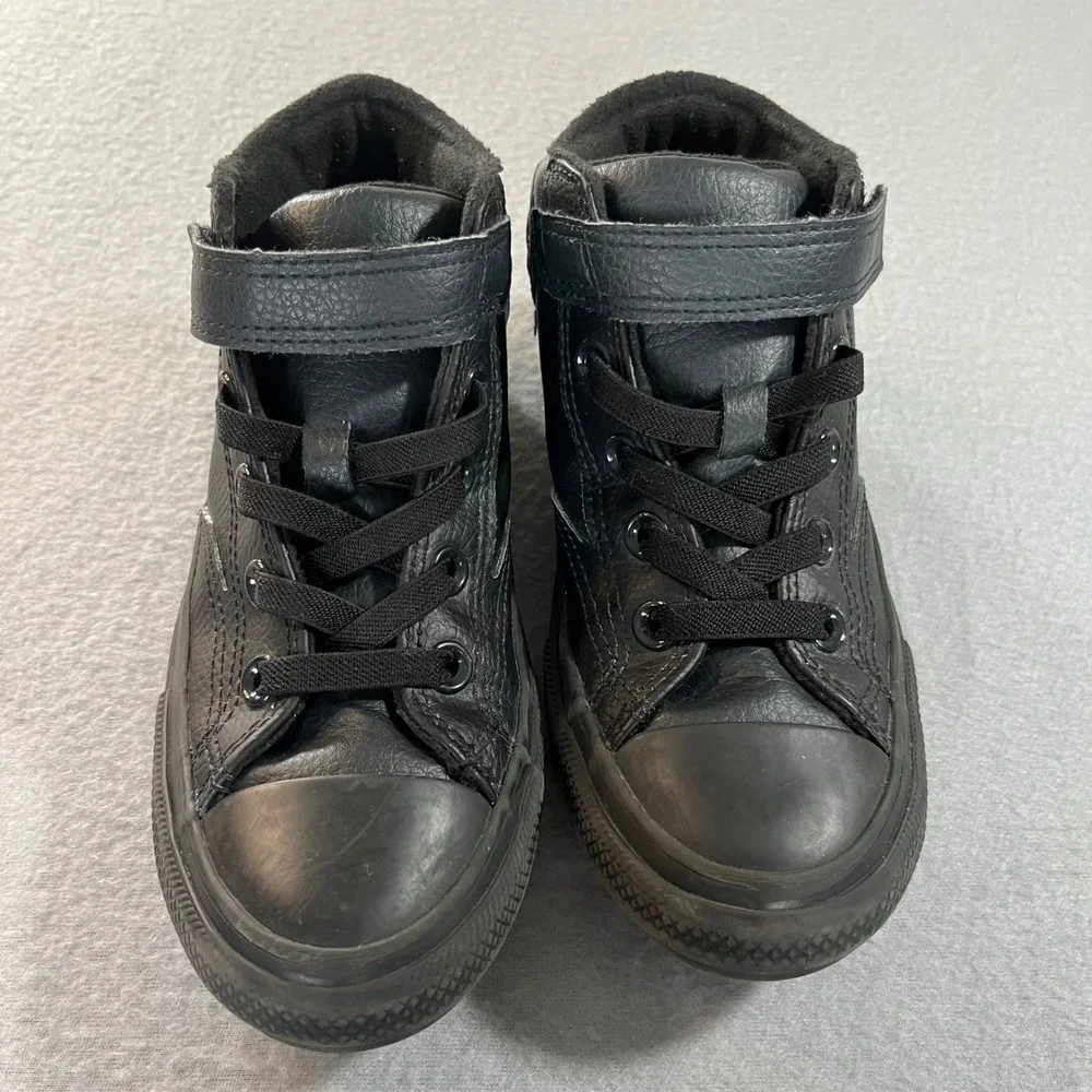 Converse Chuck Taylor All Star Axel Mid Youth Black Leather Sneakers A04818C 2